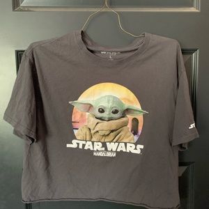 Women’s large The Mandalorian Grogu crop top, worn once